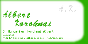 albert koroknai business card